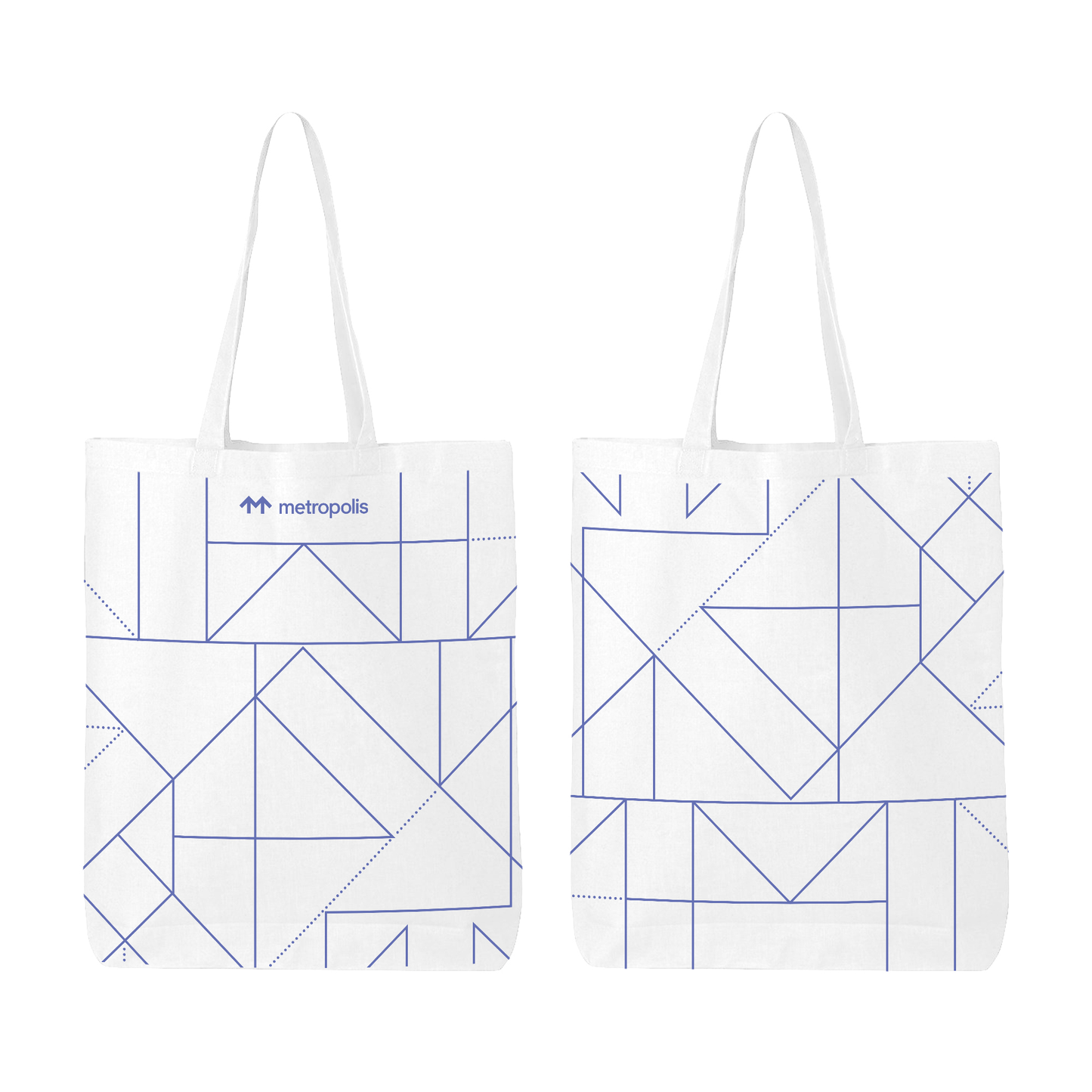 Metropolis Cotton Tote - White & Purple