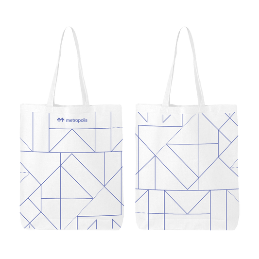 Metropolis Cotton Tote - White & Purple