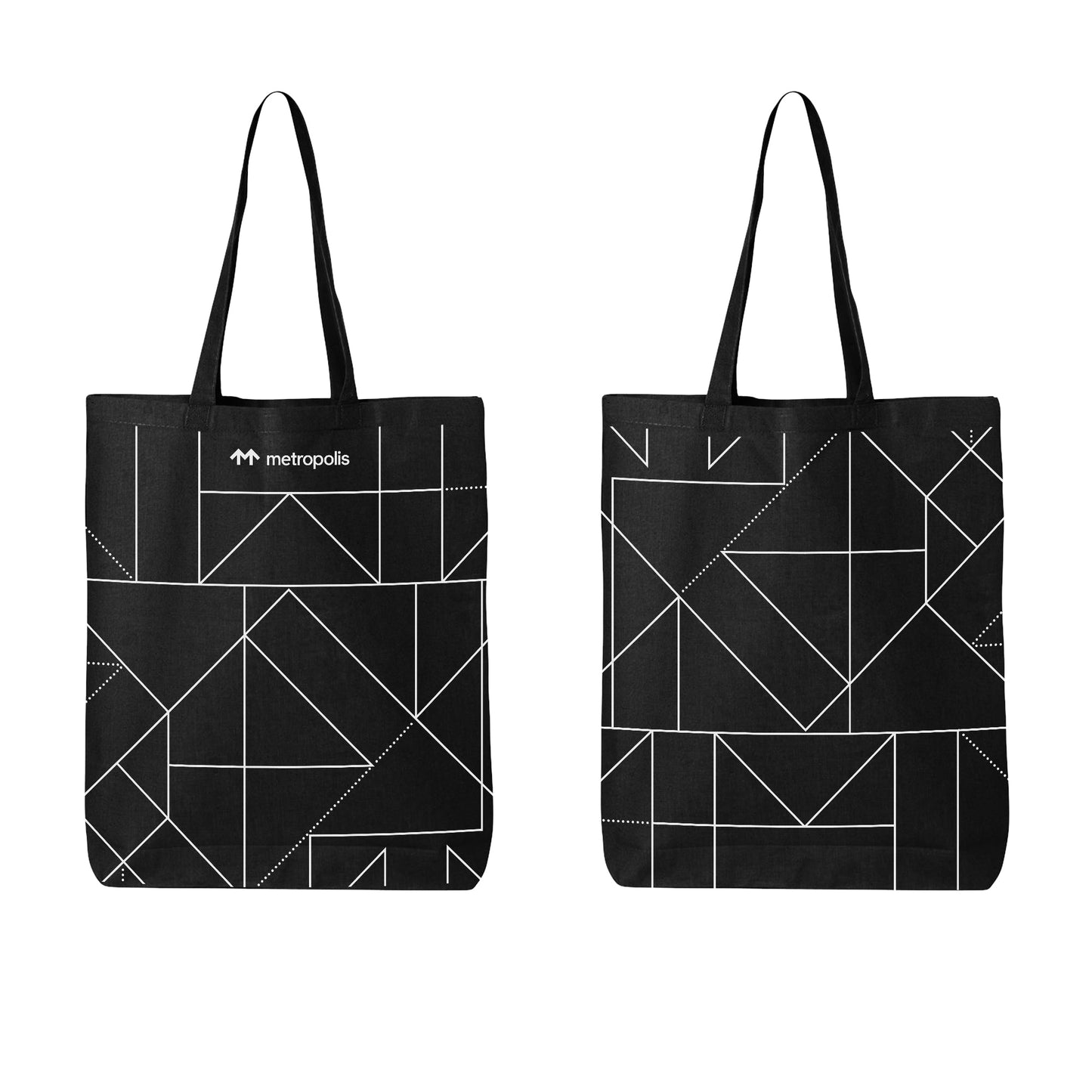 Metropolis Cotton Tote - Black & White